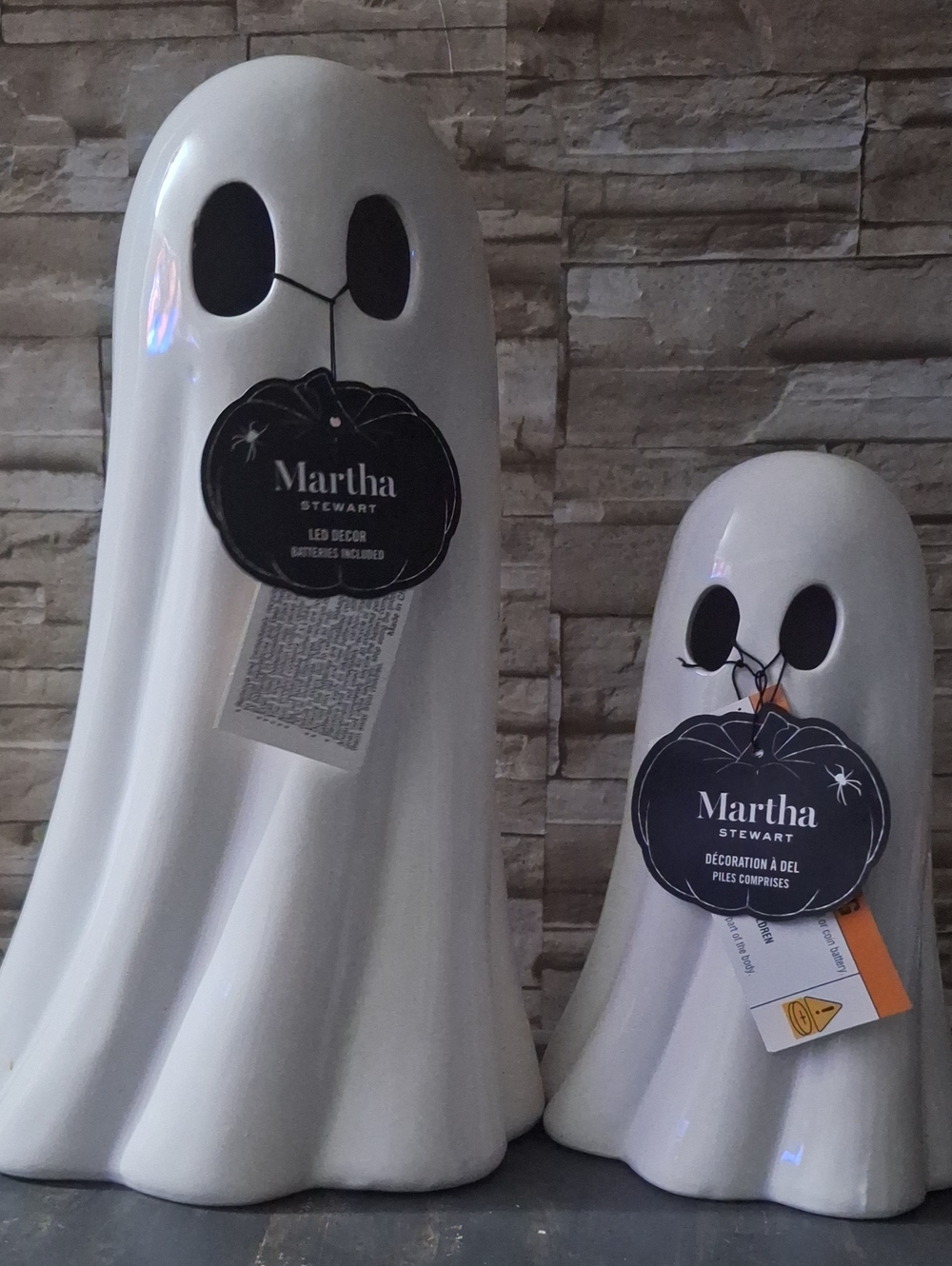 Martha Stewart White Ceramic LED Ghost Set -
